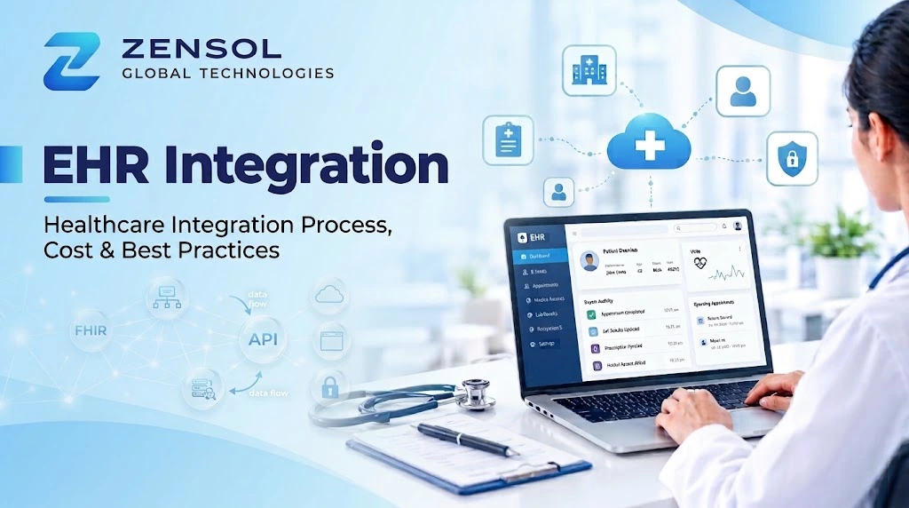 EHR integration concept by Zensol Technologies for connected healthcare systems