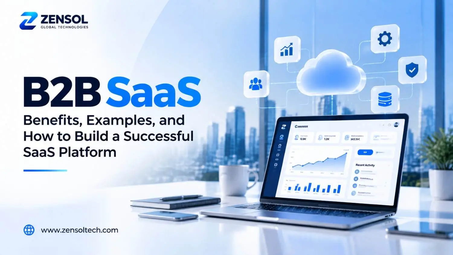 Zensol Technologies B2B SaaS platform showing scalable cloud software solutions