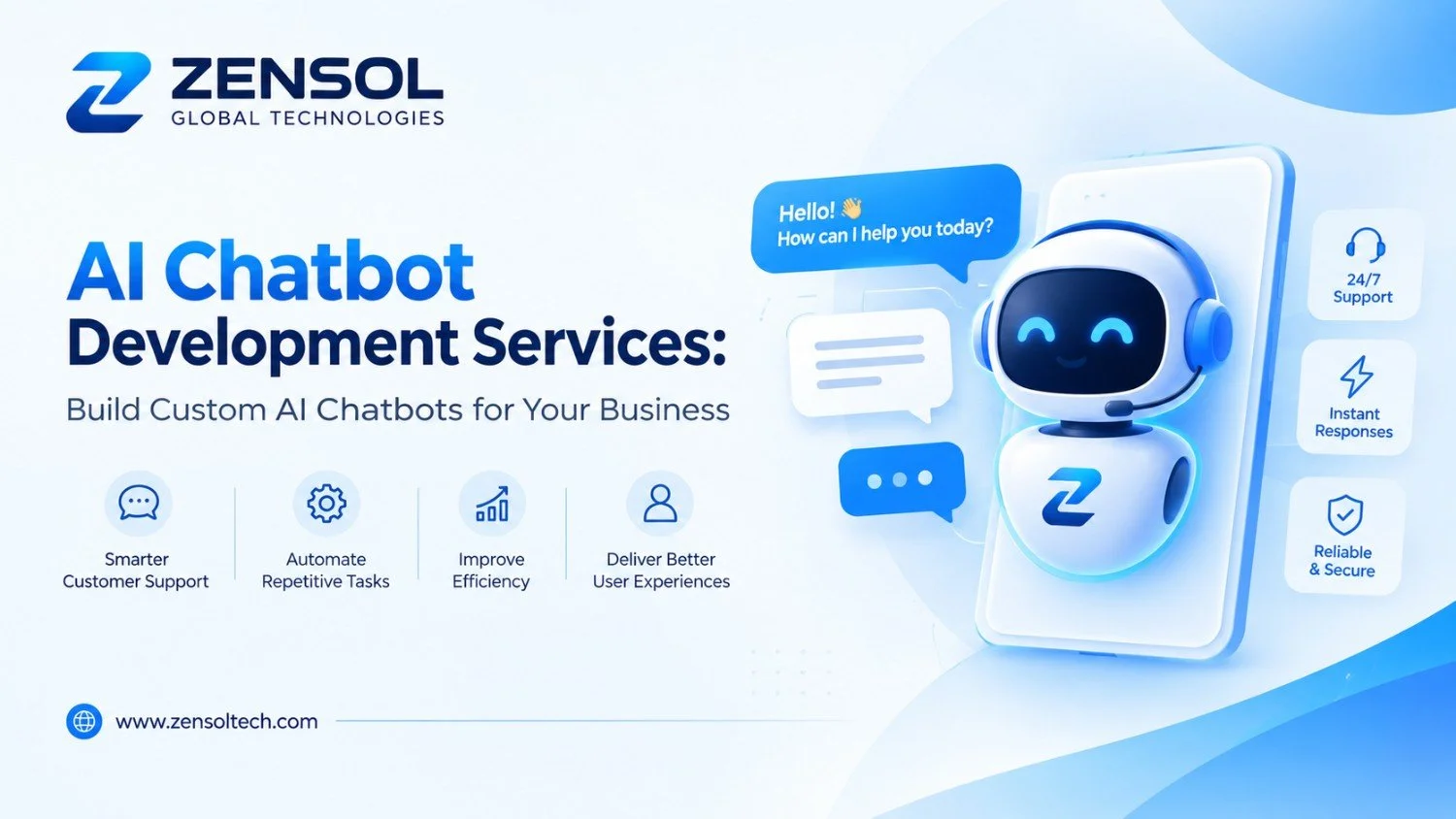 AI chatbot development services by ZENSOL Global Technologies