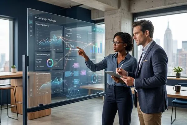 Zensol Tech digital marketing specialists analyzing live AI campaign performance and strategy in USA